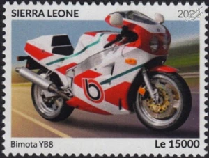 1990 BIMOTA YB8 Sports Motorcycle Motorbike Stamp (2022 Sierra Leone) - Picture 1 of 1