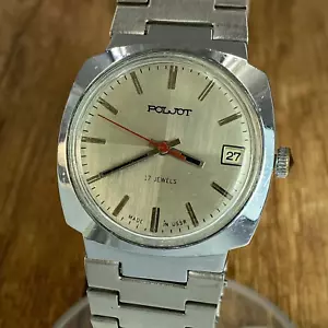 Poljot Cross Dial mechanical 17j vintage Soviet Era mens watch USSR - Picture 1 of 22