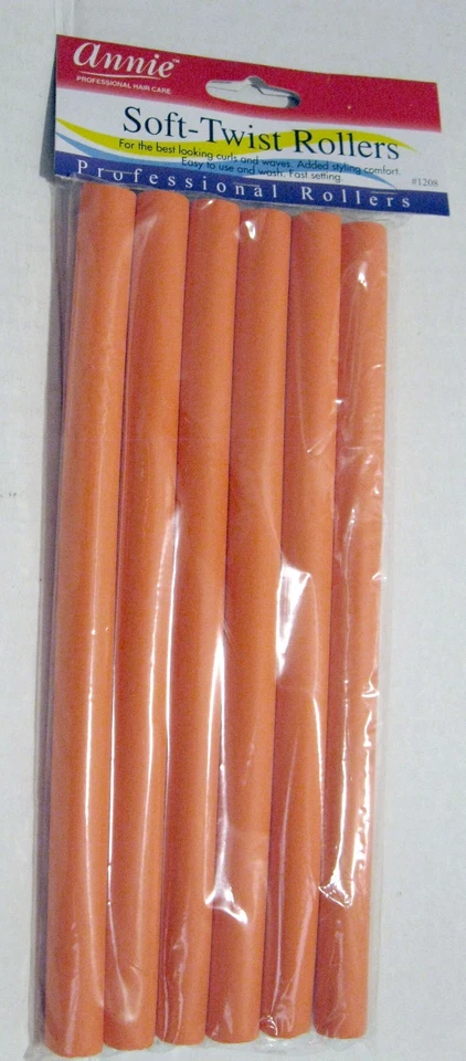 Annie Soft Twist Hair Curler Rollers 5/8"x 10" 6-pack - Image 1 of 1