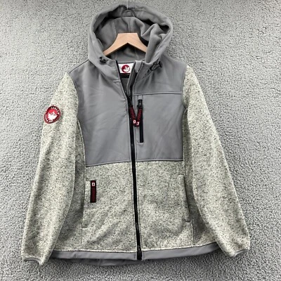 Chaqueta Canada Weather Gear para mujer grande beige/gris polar cremallera completa sudadera con capucha Foto 1 de 4