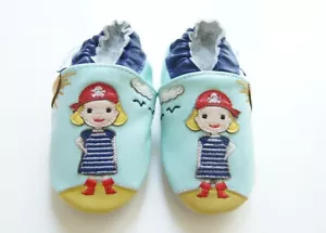 Leder Schuhe Puschen Hausschuhe Piratin für ca.3-4Jahre Gr 27 Echtleder NEU - Bild 1 von 2