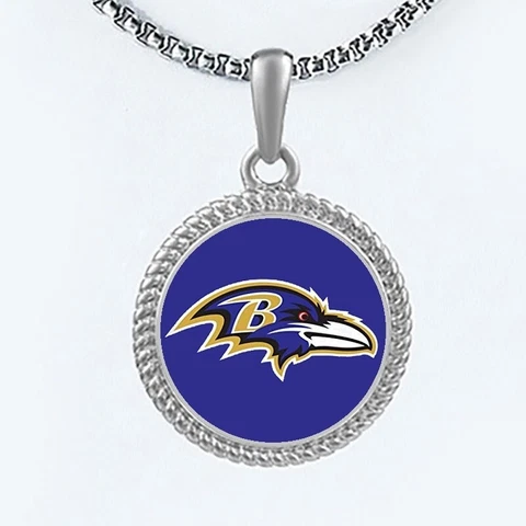 Baltimore Ravens Womens Mens Round Link Chain Pendant Necklace w Gift Pkg D22 Cover