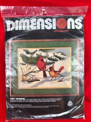 Dimensions Counted Cross Stitch Kit FIRST SNOWFALL Cardinals Birds 12x16 2239 - Image 1 of 4