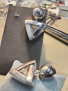 Simon Sebbag SSD 925 Israel Chunky Modernist Electroform Clip-on Earrings 46g - Picture 1 of 24