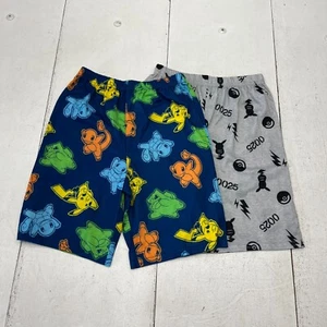 Pokemon Gray & Blue 2 Pack Print Sweat Shorts Boys Size Medium (8) NEW - Picture 1 of 7