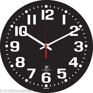 Chicago Lighthouse 16,5" Orologio da Parete al Quarzo Bassa Vision - Quadrante Nero con Bianco # - Foto 1 di 1