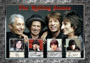 The Rolling Stones - SIGNED ORIGINAL A4 PHOTO PRINT MEMORABILIA - Imagen 1 de 4