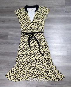 Milly Silk Knit Empire Waist Dress Size P Ruffle Hemline Retro 30s Inspired Glam - Picture 1 of 12