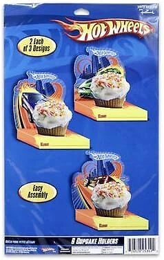 Hot Wheels High Speed Race Car Kids Birthday Party Decoration Cupcake Holders - Image 1 of 1