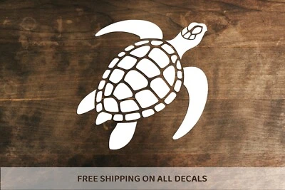 Sea Turtle Vinyl Decal | Hawaiian Tropical Honu Bumper Sticker | Nature Decor - Image 1 of 4