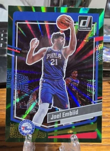 Joel Embiid 2023-24 Panini Donruss Basketball #110 GREEN HOLO LASER - Picture 1 of 2