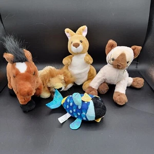 Ganz Webkinz Lot Of 5 NO CODES - Siamese, Blue Triggerfish, Brown Arabian, Lion - Picture 1 of 4