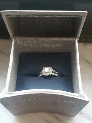 Oro blanco y rosa 14k 0,95 quilates t.w. Anillo de compromiso Zales con Foto 1 de 4