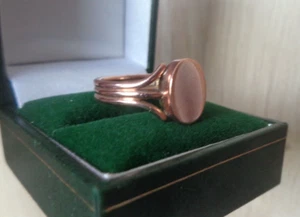 Oro Rosa Anello Sigillo 9ct Vittoriano Antico Marchio 1885 Chester Taglia V - Foto 1 di 6