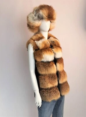 Real fox fur vest, fur vest, fox fur, real fur, red fur vest, NEW fur vest, warm - Image 1 of 4