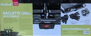 VonShef Raclette Grill with Fondue, 1600W, model 13-033, for up to 12 people - Picture 1 of 4