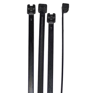 100x Kabelbinder mit Metallzunge 186 x 4,5mm Schwarz 40kg PA6.6 Polyamid Industr - Picture 1 of 1