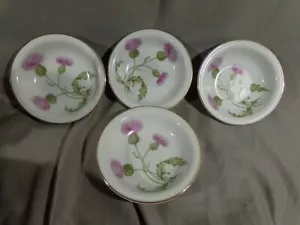 HUTSCHENREUTHER SELB BAVARIA FRUIT, 4 DESSERT BOWLS SCOTCH THISTLE - Picture 1 of 6