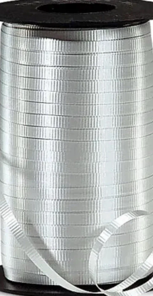 Silver Curling Ribbon Crimped 500 yd 1ct 500yd x 3/16in Ribbon - Image 1 of 1