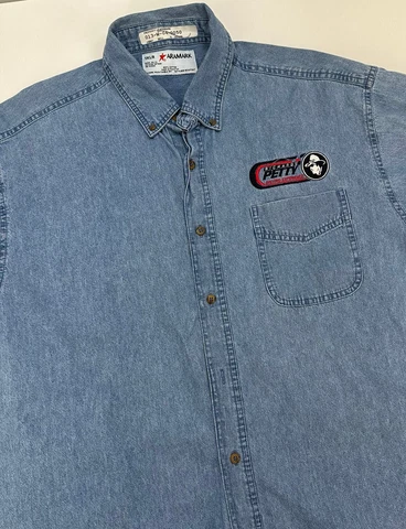 Richard Petty Racing Experience Long Sleeve Button Up 1XLR denim look cotton Cover
