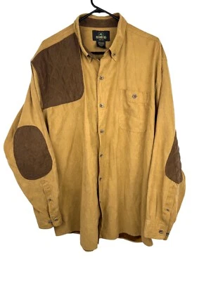 RedHead Shooting Shirt Men Sz XL Tan w/ Brown Shoulder/Elbow Patches Faux Suede - Image 1 of 4
