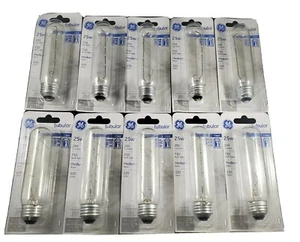 50 GE 25 Watt Tubular 25T10 Picture Appliance aquarium cabinet light bulb clear  - Picture 1 of 5