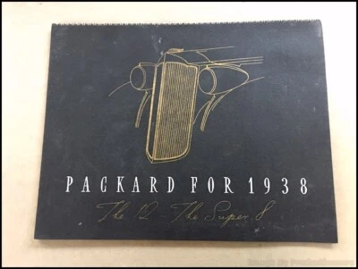 1938 Packard Twelve 12 Super 8 BIG 64-page Vintage Car Sales Brochure Catalog Foto 1 de 4