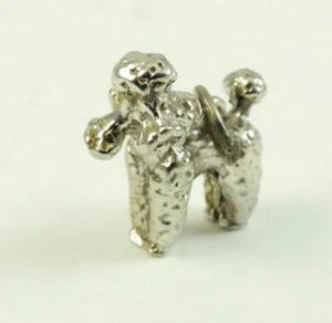 Vintage Sterling Silver Textured 3-D Poodle Dog Charm - Picture 1 of 4