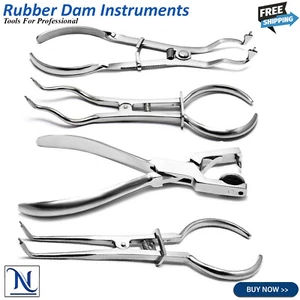 Rubber Dam Kit Ainsworth Punch Stokes Pliers Brewer Clamp Forceps Endodontic New - Picture 1 of 31