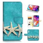 ( For Samsung A50 ) Wallet Flip Case Cover AJ21494 Starfish Blue Sea