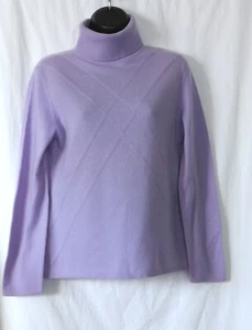 CLASSIQUES ENTIER Lavender Cashmere Trtlnck Swtr 37 In Chest 22 In Lng Sz PL EXC - Picture 1 of 4