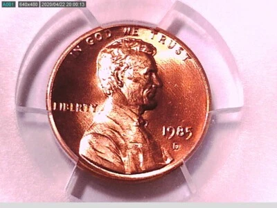1985 D Lincoln Memorial Cent PCGS MS 67 RD 39145104 Video - Image 1 of 3