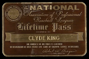 1975-78 Clyde King Lifetime NAPBL Baseball Metal Pass To All Minor League Parks - Picture 1 of 2