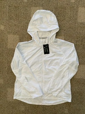 Nike щит дождевик с капюшоном работает водостойкий CU3385-100 $150 женщин L - Изображение 1 из 4