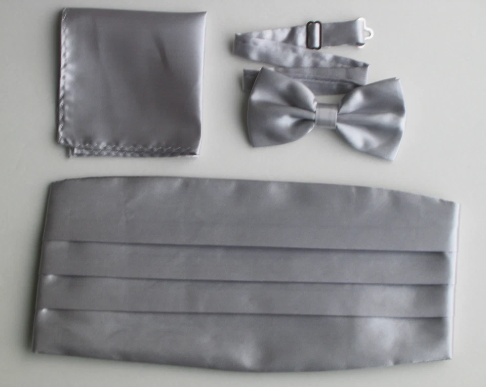 Novo Conjunto de Smoking Italiano Cetim Cummerbund Laço Lenço Casamento de Formatura (Frete Grátis) - Imagem 1 de 1