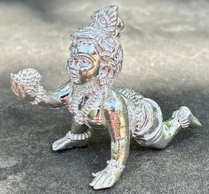 999 Pure Silver Lord Krishna Kanha, LADDU GOPAL Idol Statue 6.4 cm length, 83 gm - Picture 1 of 11