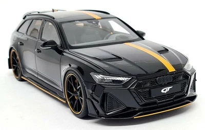 GTSpirit 1/18 - Audi RS6 Avant Mythos Black Yellow 2020 C8 Resin Scale Model Car - Image 1 of 4