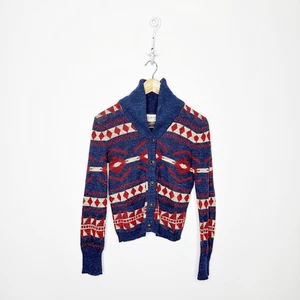 DENIM & SUPPLY RALPH LAUREN Southwestern Shawl Cardigan blue cotton womens XS - Picture 1 of 8