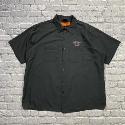 Camisa Lucky 13 Roja Gorra Gráfica Calavera Abotonada 2XL Negra Motociclista Grunge Gótica LEER Foto 1 de 4