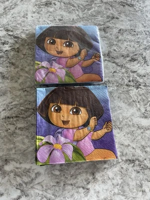 Салфетки Dora Flower Adventure напиток десерт торт 16 карат для вечеринки на день рождения упаковка 2 шт. - Изображение 1 из 2