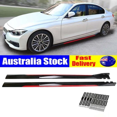 For BMW E36 E46 E60 E90 86.6" Red Line Side Skirt Extension Rocker Splitter AU - image 1 of 4