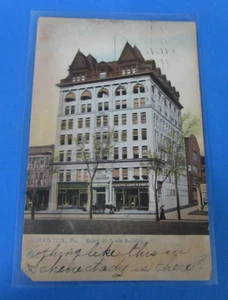 ANTIQUE - BOARD OF TRADE BUILDING - SCRANTON PA - POST CARD USED VG 1908 - Picture 1 of 2