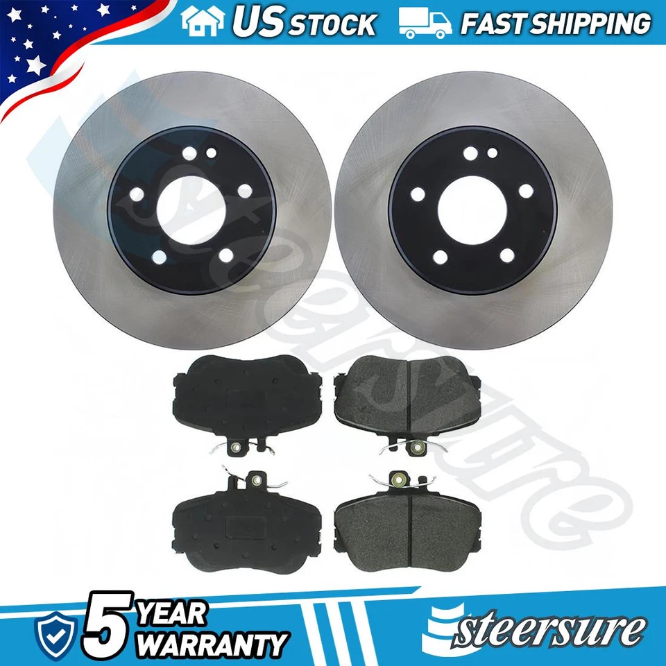 Kit de pastillas de freno delanteras y rotor para Mercedes-Benz C230 1997 2,3 L L4 Foto 1 de 1