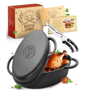 KRUSTENZAUBER 38cm Gusseisen Bräter, inkl. Geflügelschere - 9kg Gänsebräter - Bild 1 von 3