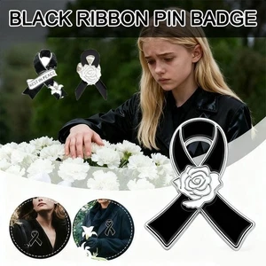 Queen Memorial Black Badge Black Memorial Pin  For Funerals and Mourning - Picture 1 of 12