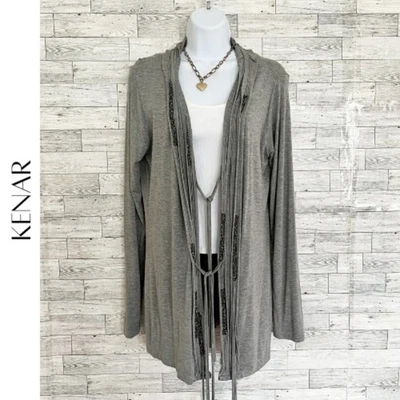 Cardigã feminino KENAR cinza leve enfeitado, G - Imagem 1 de 4