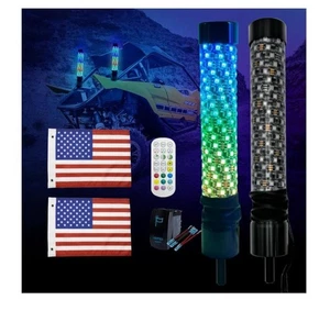2 Pack 1ft Fat Whip Lights for UTV ATV with App & Remote 1FT 2pack - Picture 1 of 9
