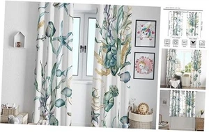 Ocean Beach Curtains,Watercolor Underwater 21"W x 45"L (Pack of 2) Style-13 - Picture 1 of 8