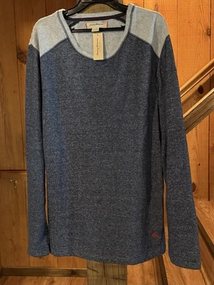 Tommy Bahama Island Ropa de Dormir Nueva con Etiquetas Para Hombres XL Azul Gris Camisa Manga Larga Foto 1 de 4