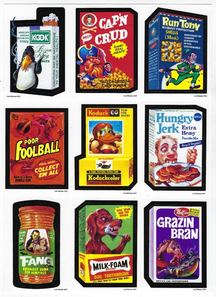 2021 "WHAT IF:" Wacky Packages 2nd Series FULL SET UNCUT SHEET white back - Image 1 of 1